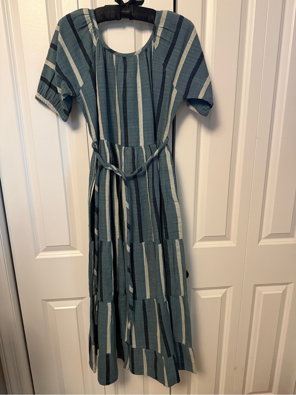Ace & Jig Striped Blue Maxi Dress with Tie Waist